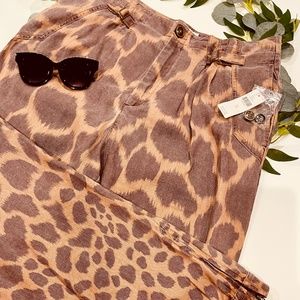 NWT Anthropologie giraffe print Trouser Joggers